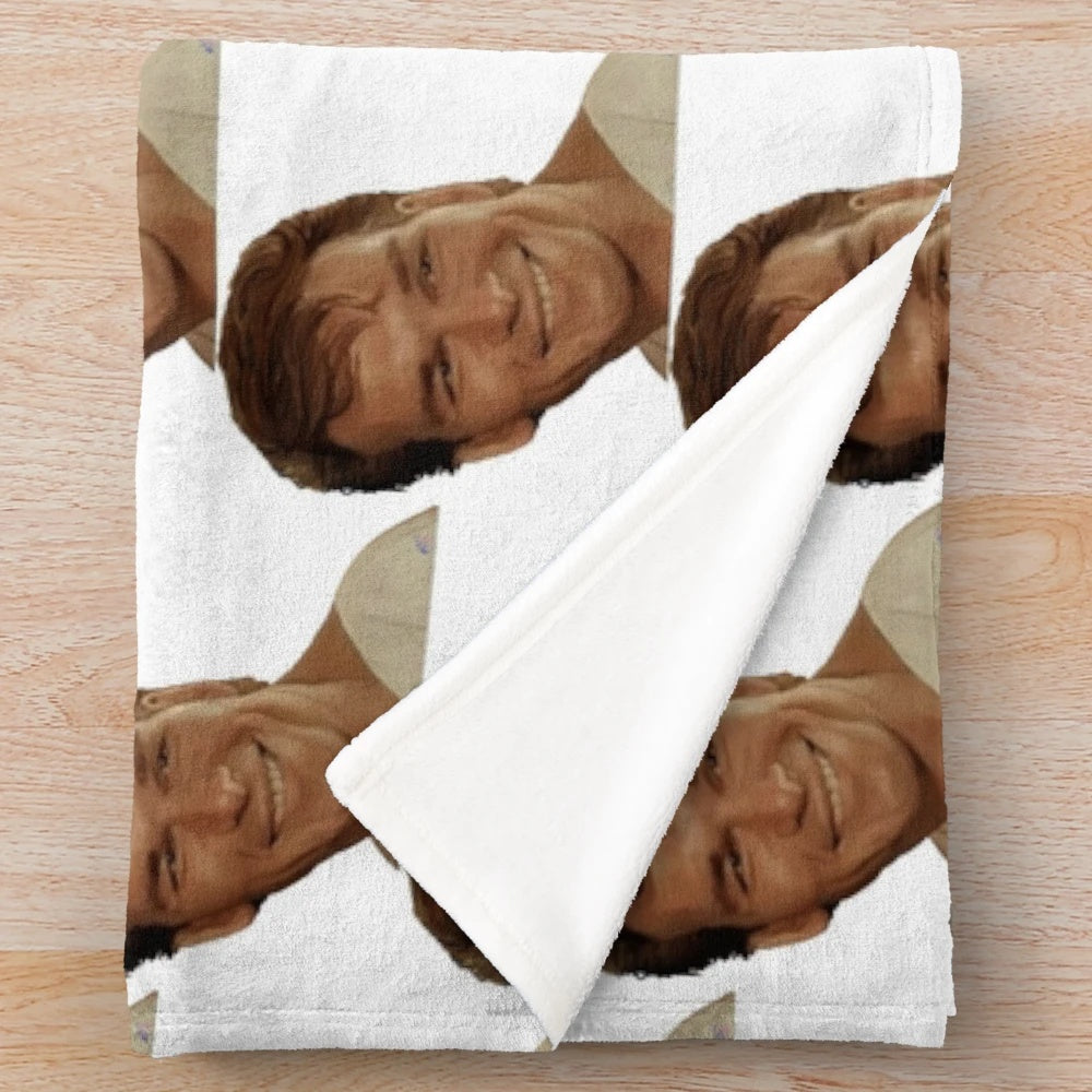 Realistic portrait of Patrick Swayze as Johnny Castle from the movie Dirty Dancing on a plush blanket
