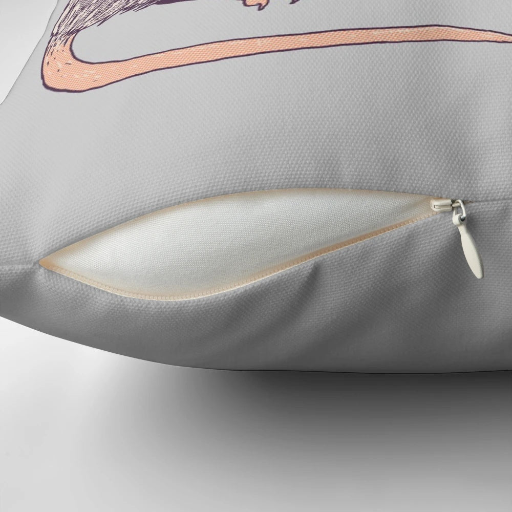Retro-style pillow with a possum design and the text "OMG Do I Die?