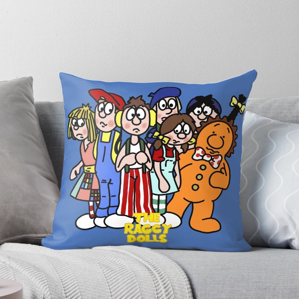Raggy Dolls pillow featuring characters from the classic children's TV series