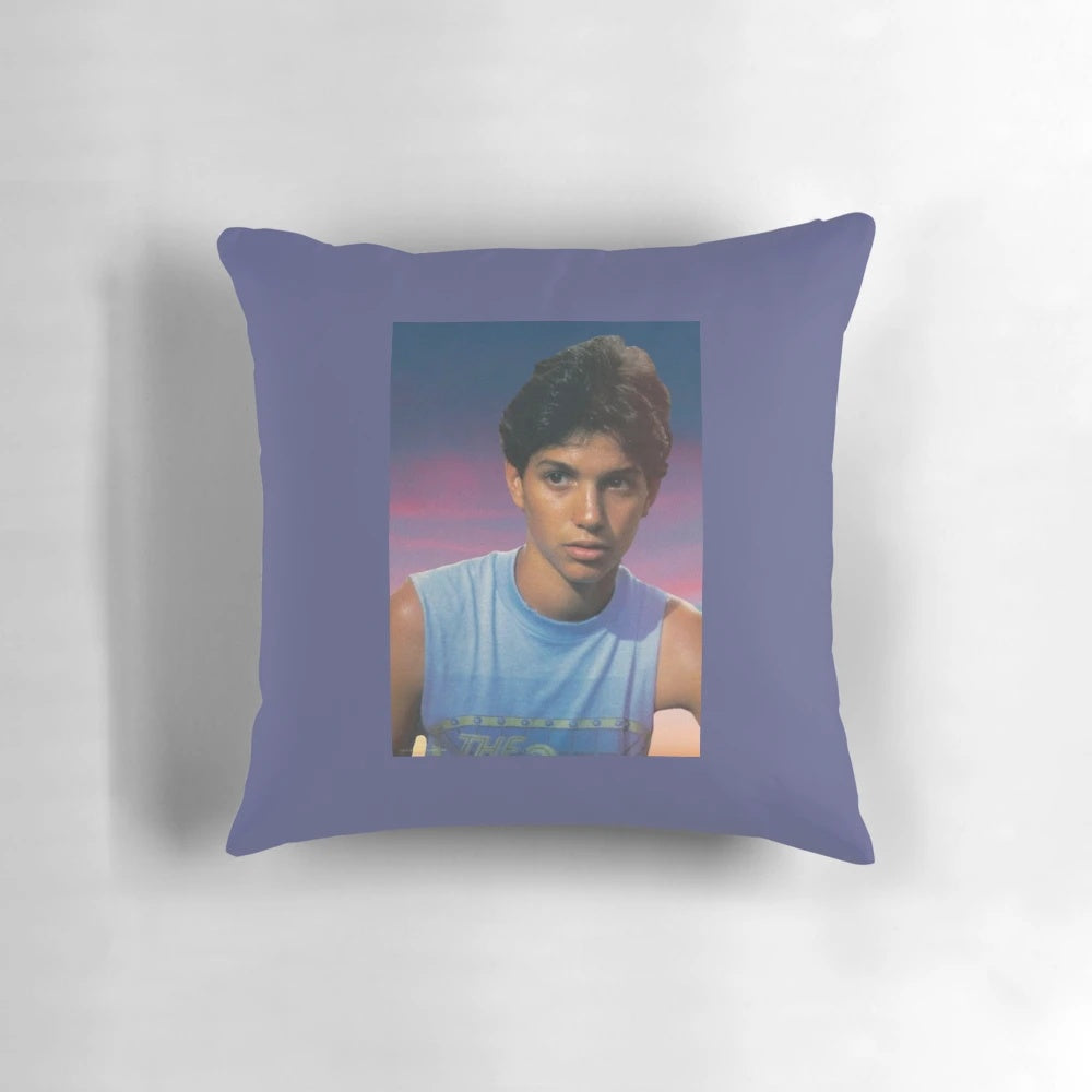 Ralph Macchio Pillow featuring Cobra Kai and Karate Kid design
