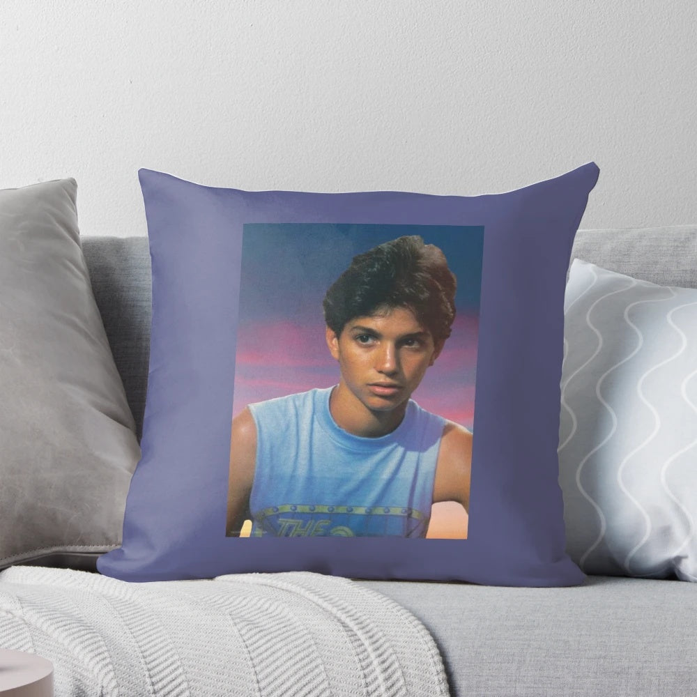 Ralph Macchio Pillow featuring Cobra Kai and Karate Kid design