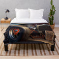 Rat rod plush blanket featuring classic hot rod design