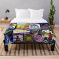 Retro 90s rave-inspired plush blanket with rave flyer graphics
