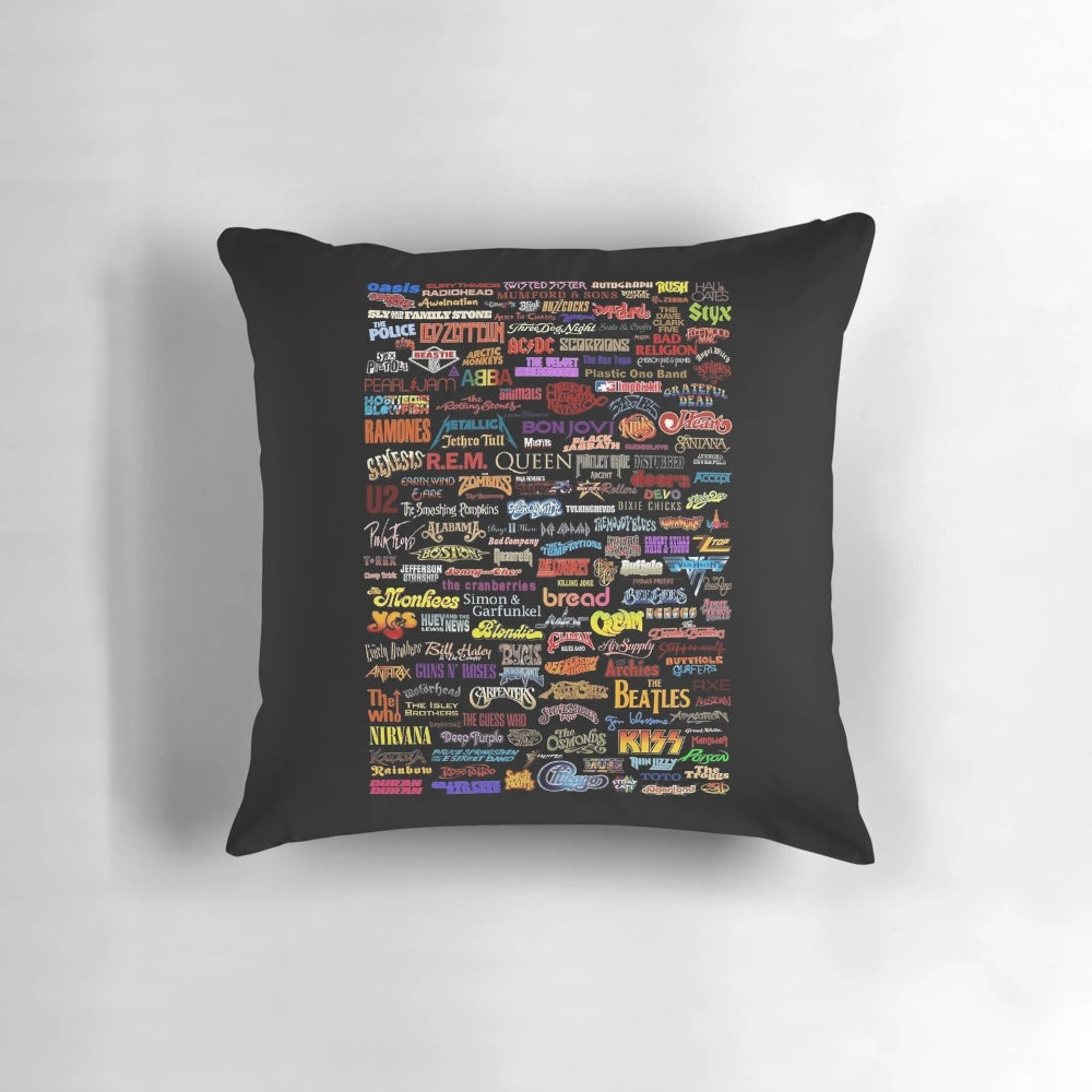 Retro rock band poster pillow with indie pop, alternative, and punk album cover art design