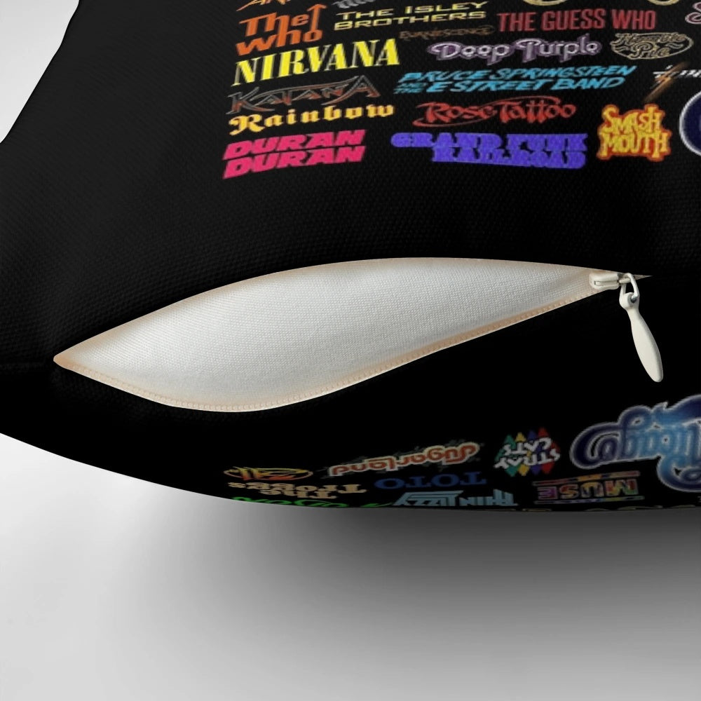 Retro rock band poster pillow with indie pop, alternative, and punk album cover art design