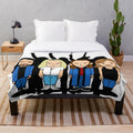 Plush blanket featuring classic rock band Status Quo's iconic imagery and colors
