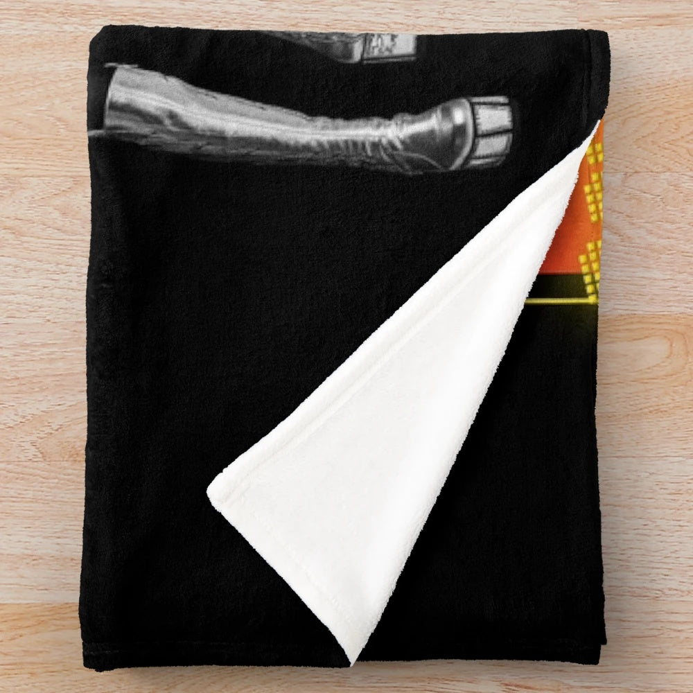 Retro KISS plush blanket with vintage rock band design