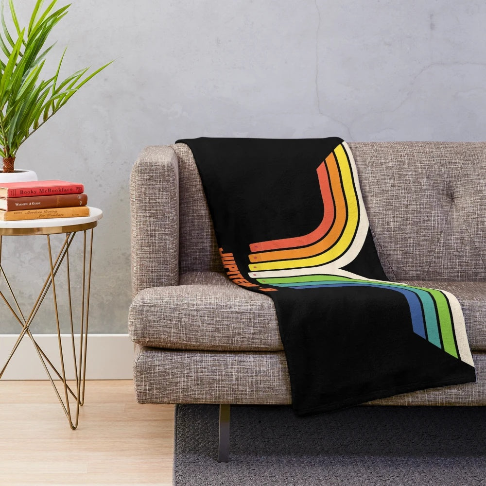 Soft plush blanket featuring the retro design of the iconic Roland Jupiter 8 analog synthesizer