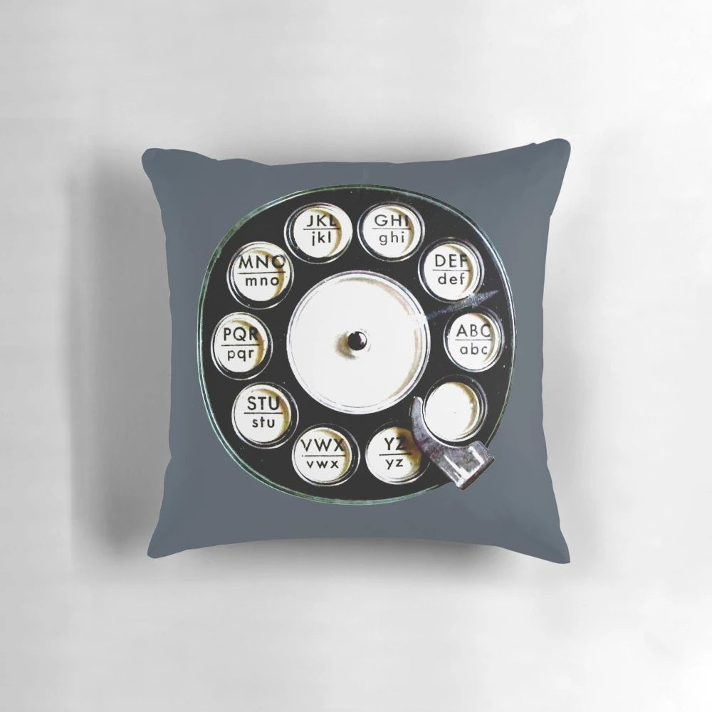 Retro rotary dial phone vintage telephone accent pillow