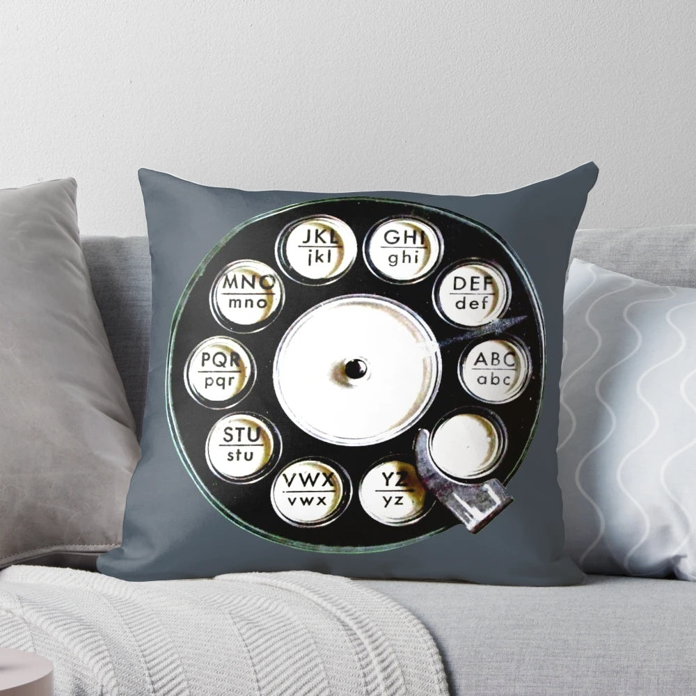 Retro rotary dial phone vintage telephone accent pillow