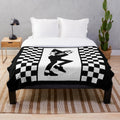 Retro Rude Boy Plush Blanket with Ska, Punk, and Pop Art Inspired Design