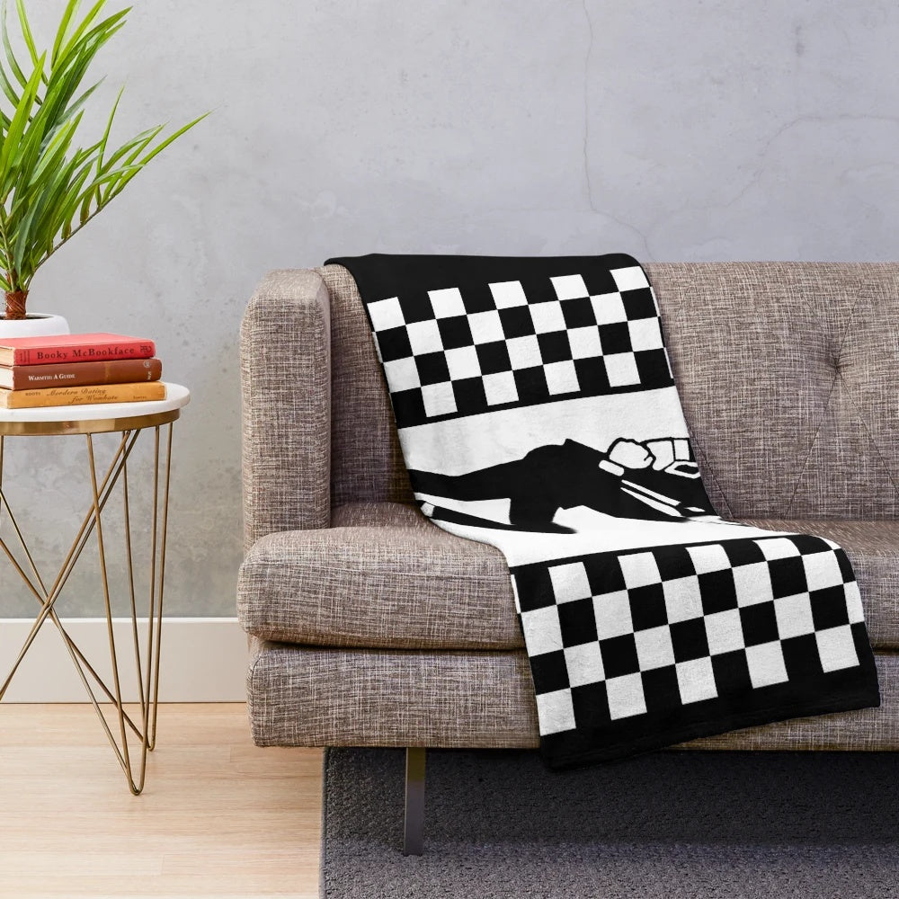 Retro Rude Boy Plush Blanket with Ska, Punk, and Pop Art Inspired Design