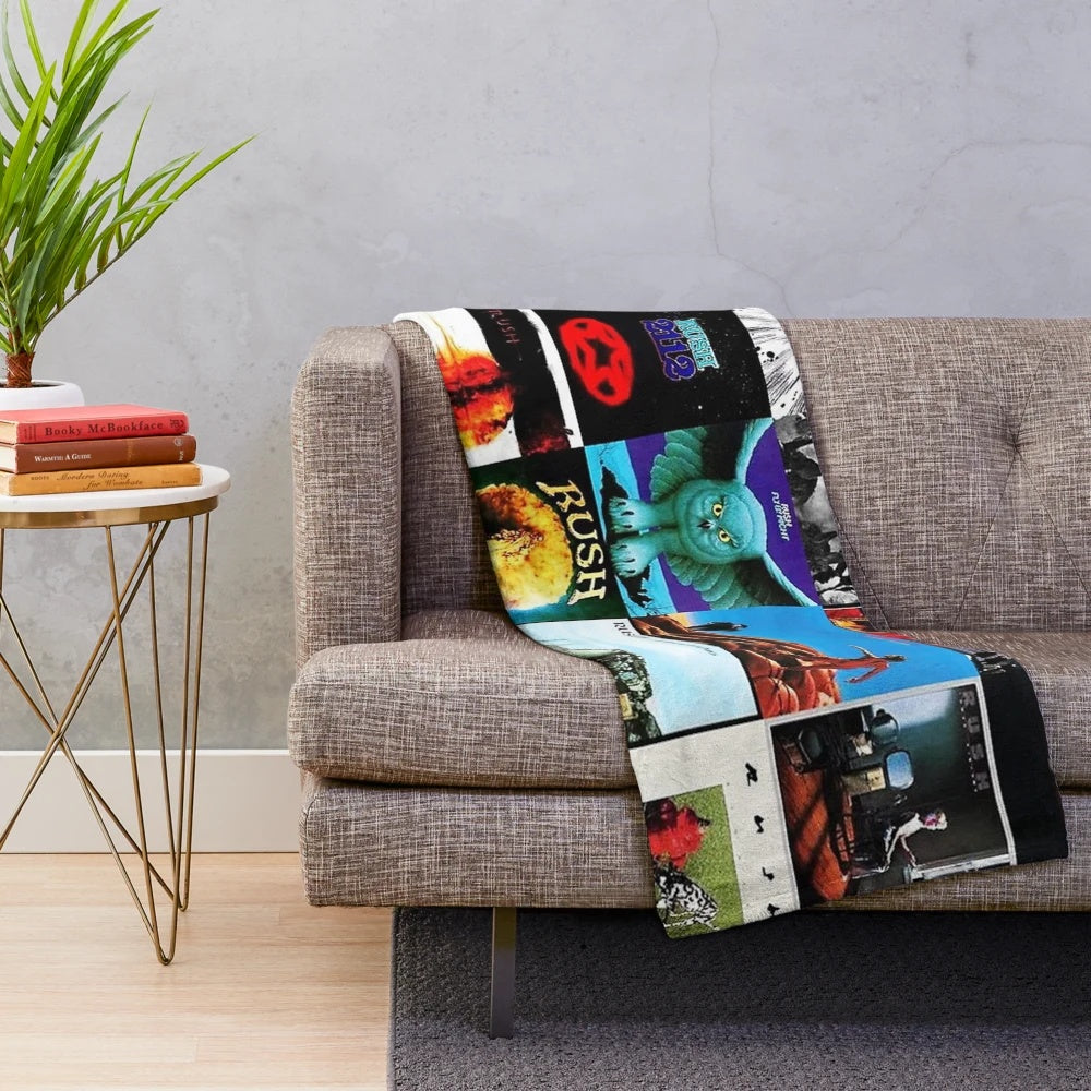 Plush blanket featuring the album cover art of the classic rock band Rush