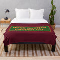 Retro Santa Clause inspired plush blanket with rose suchak ladder company logo