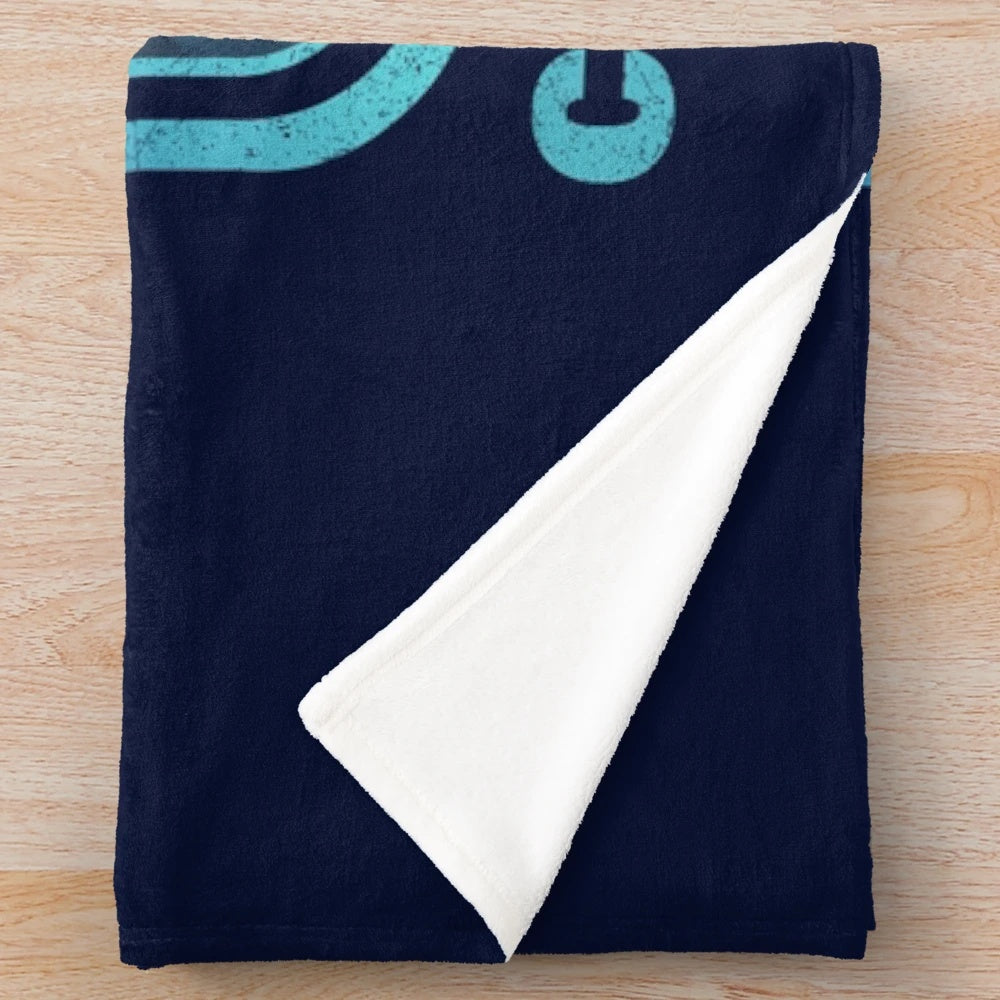 Retro sci-fi inspired plush blanket featuring the iconic flux capacitor design from the Back to the Future movie