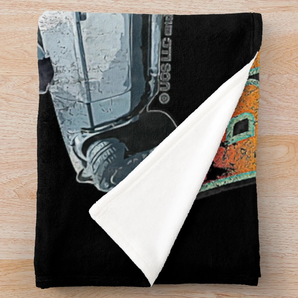 Retro Back to the Future inspired plush blanket