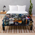 Cozy plush blanket featuring retro sci-fi movie posters