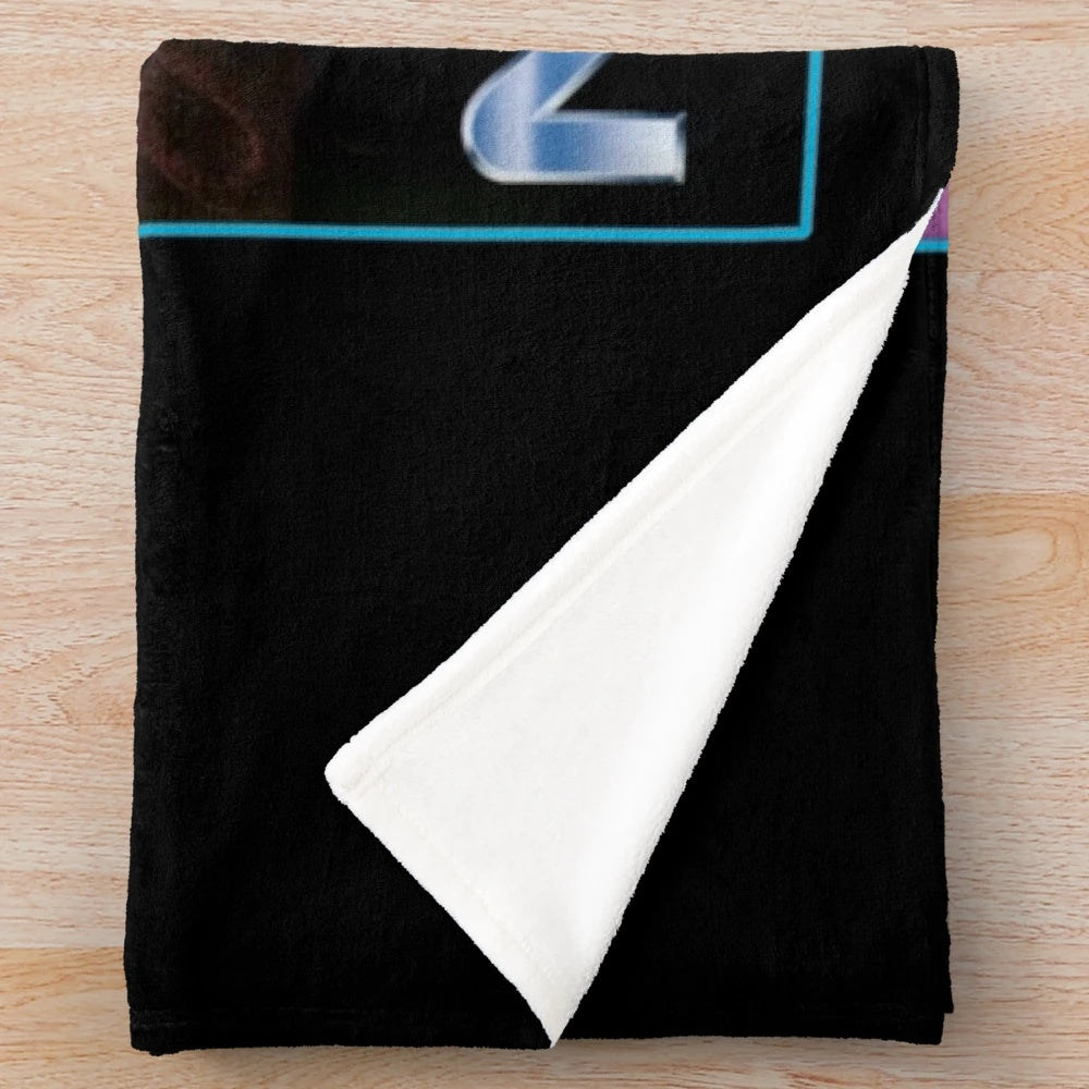 Retro sci-fi Nemesis cyberpunk plush blanket