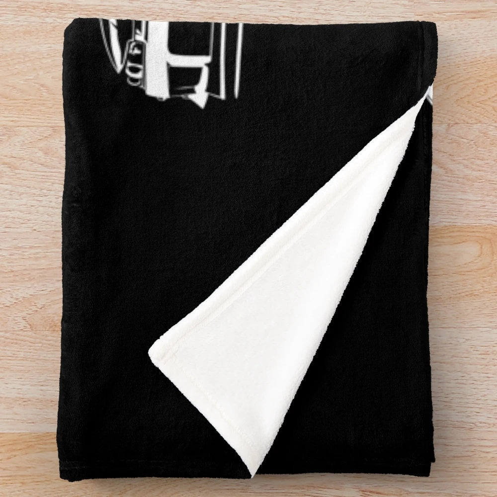 Soft and cozy plush blanket featuring the iconic Nissan Silvia sports car silhouette