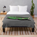 Soft and cozy plush blanket inspired by the classic Simca 1000 Rallye green sports car