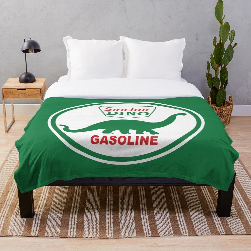 Sinclair Dino Gasoline inspired plush blanket