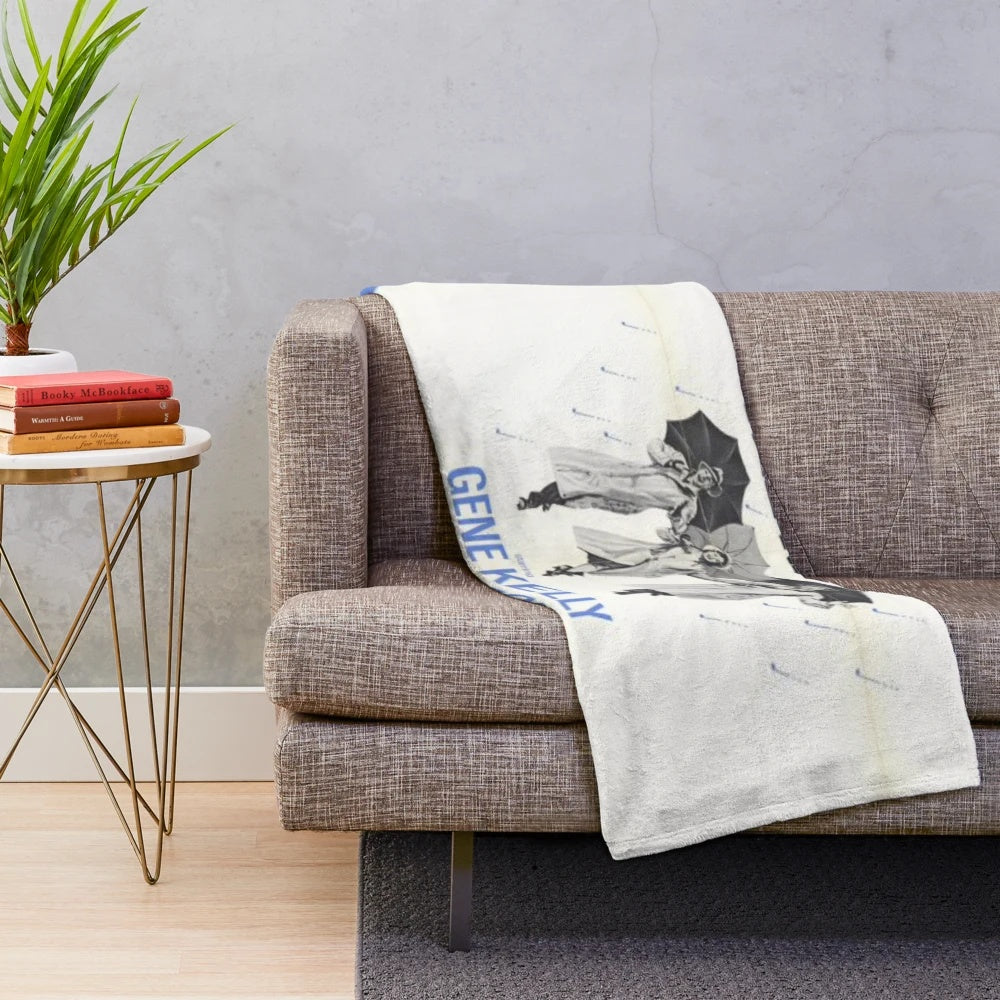 Vintage Singing in the Rain movie inspired plush blanket