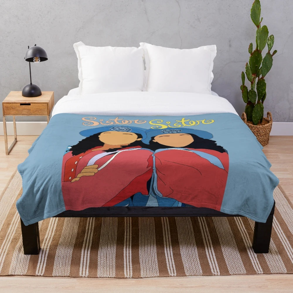 Retro Sister Sister Tia Tamera-Inspired Plush Blanket