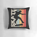 Retro-style skateboarding throw pillow with skater design