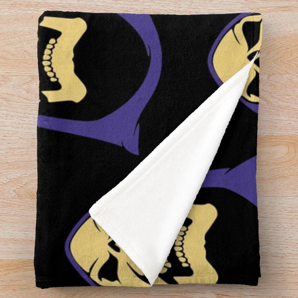 Retro Skeleretro plush blanket featuring a vintage cartoon design