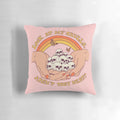 Colorful retro-style skull throw pillow with a pop art design
