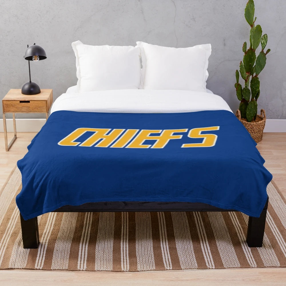 Slap Shot Hanson Brothers Charlestown Chiefs Retro Hockey Movie Plush Blanket