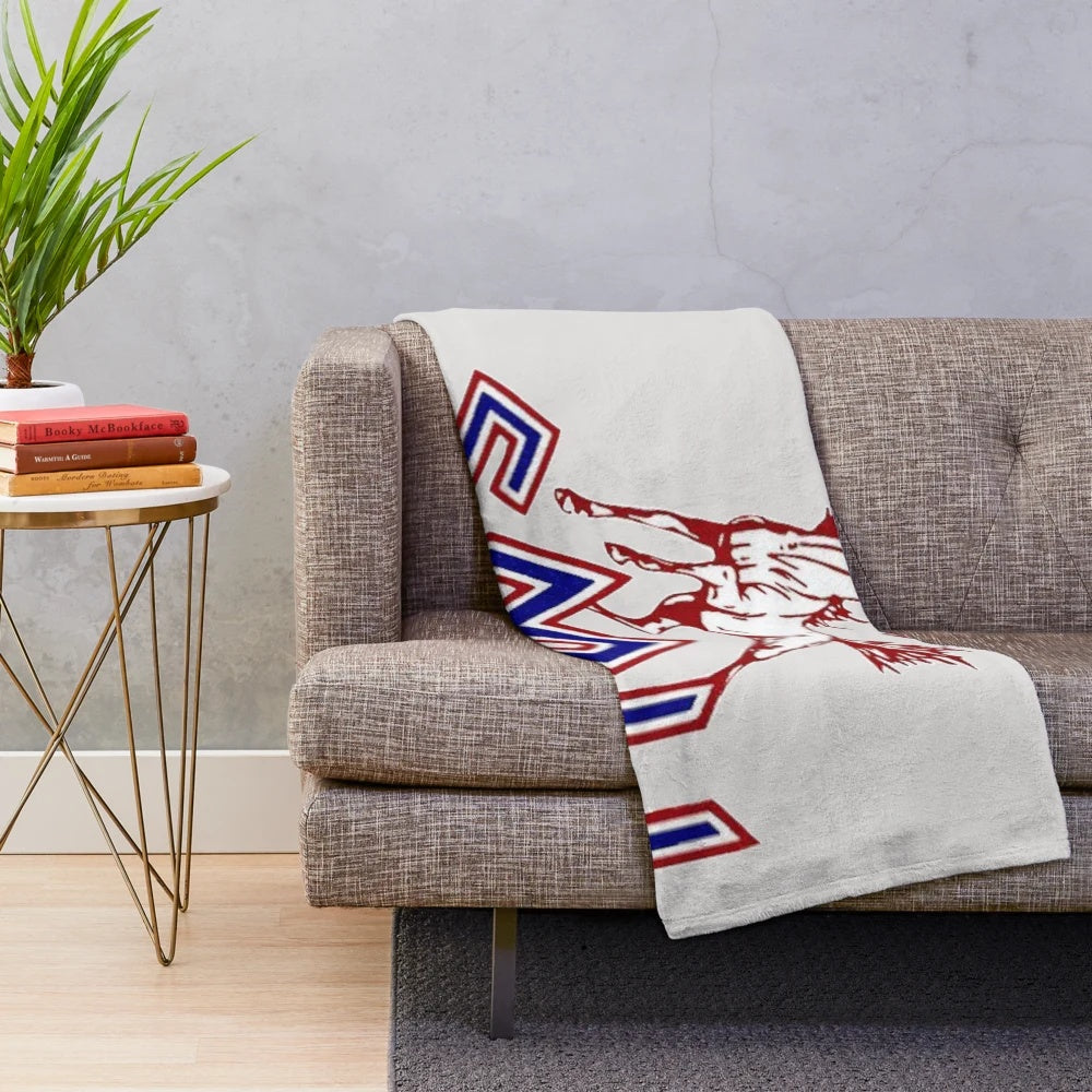Retro SMU Mustangs Plush Blanket with College Logo