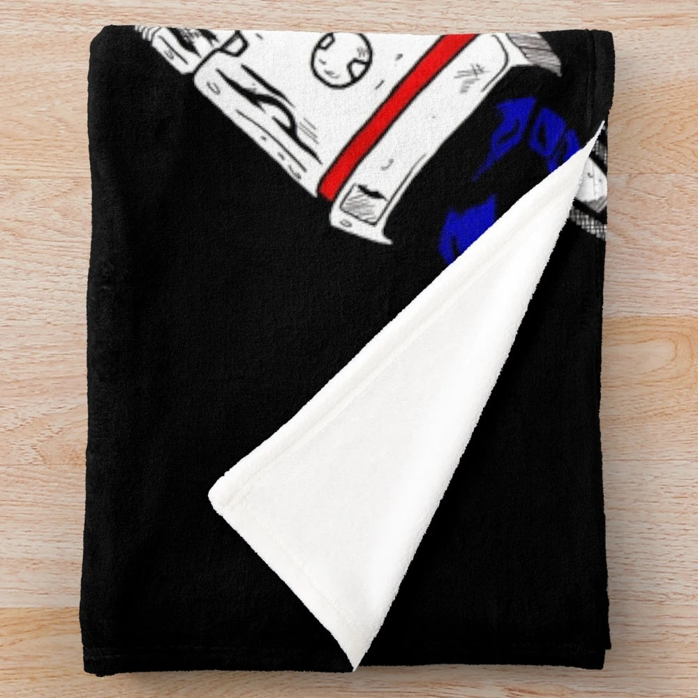 Retro Soundwave Plush Blanket with 80s Cartoon Inspired Design