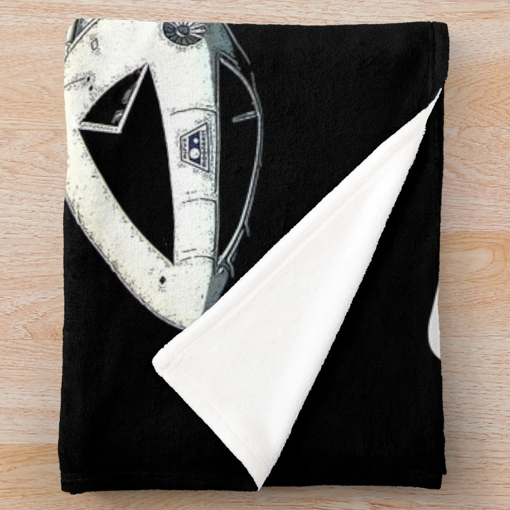 Retro space 1999 plush blanket with eagle transporter design