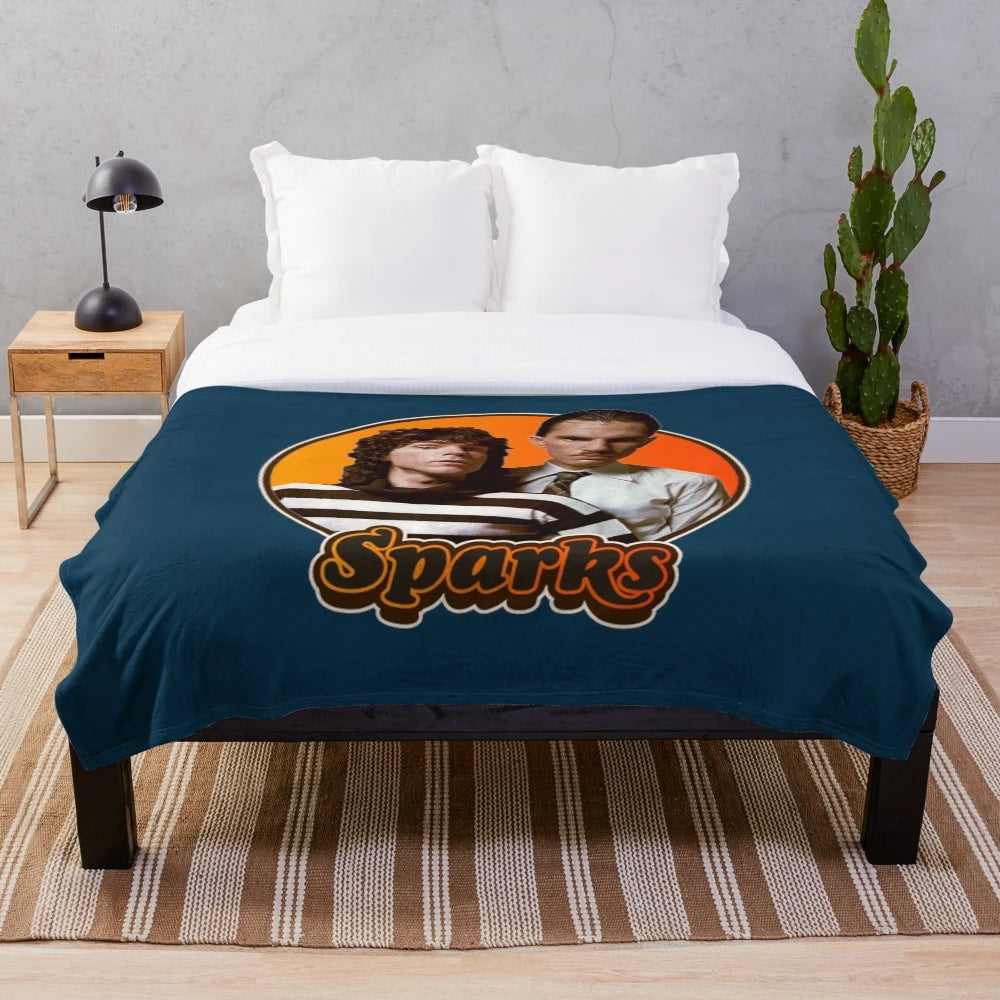 Sparks band retro style plush fleece blanket