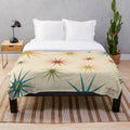 Retro starburst pattern plush blanket
