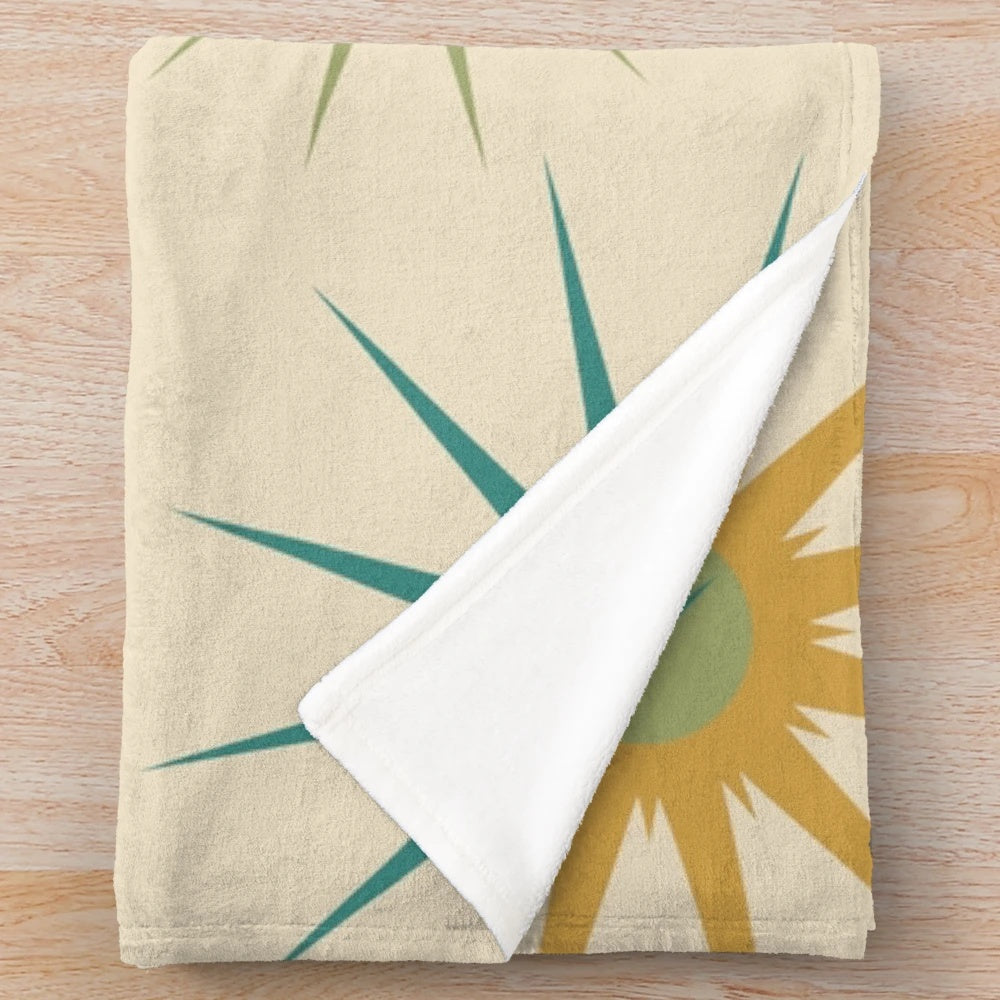 Retro starburst pattern plush blanket