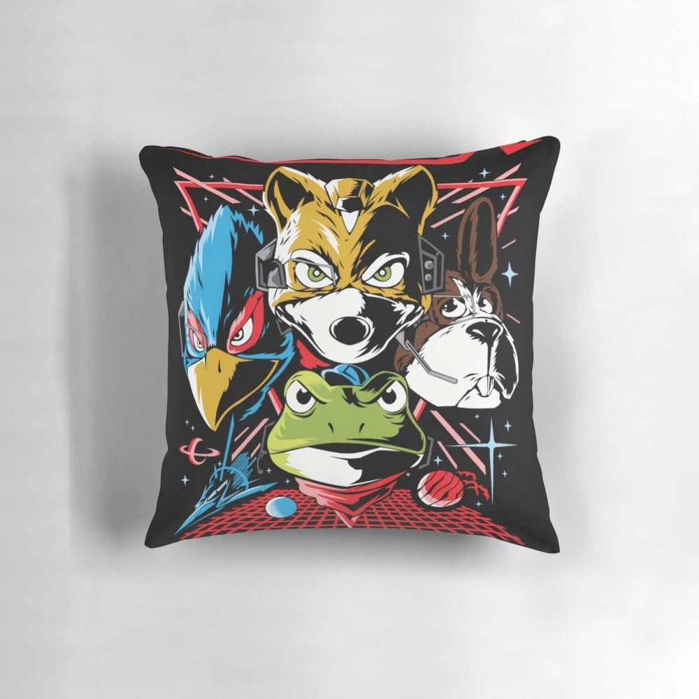 Plush Starfox video game-inspired pillow for retro gaming enthusiasts
