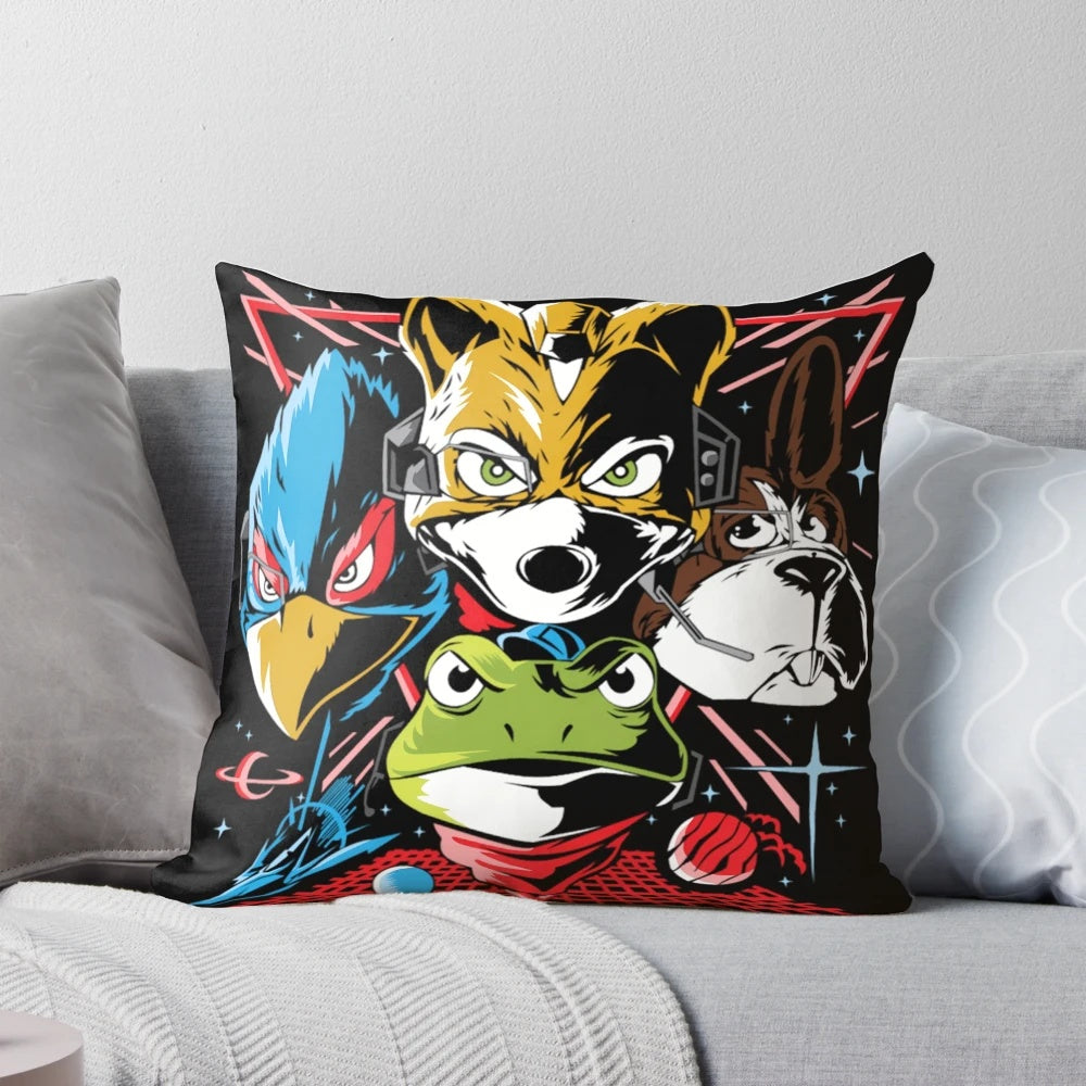 Plush Starfox video game-inspired pillow for retro gaming enthusiasts