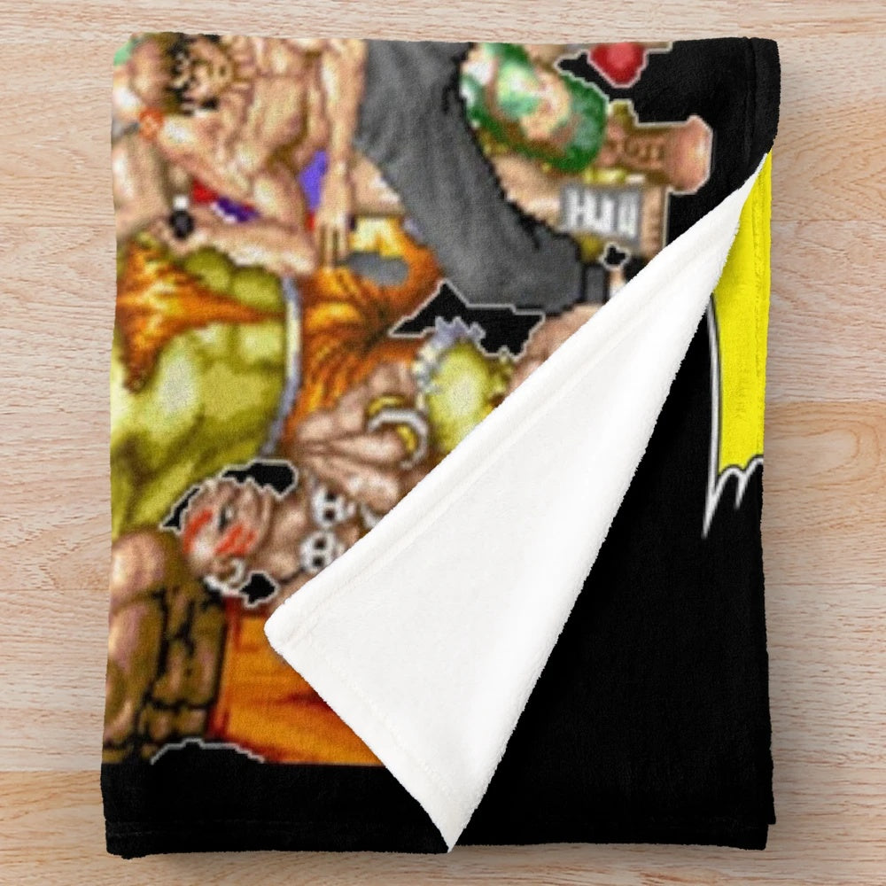 Retro Street Fighter inspired plush blanket