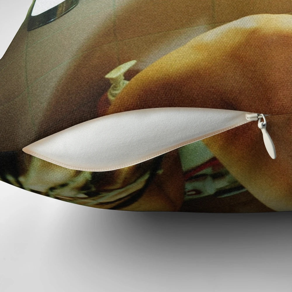 Retro-style pillow featuring the album cover of Christina Aguilera's "Stripped" album