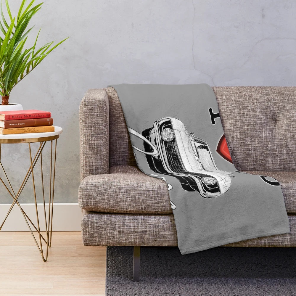 Plush blanket featuring a 69 Camaro design for car enthusiasts