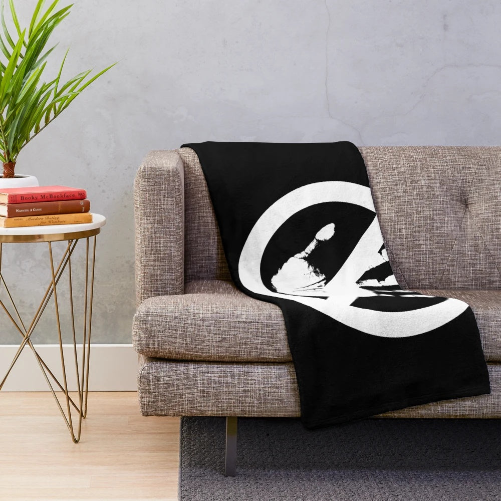Colorful 80s-inspired plush blanket with a retro-style design