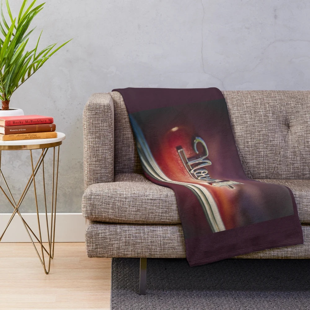 Retro-style plush blanket featuring the iconic Chevy Nova logo