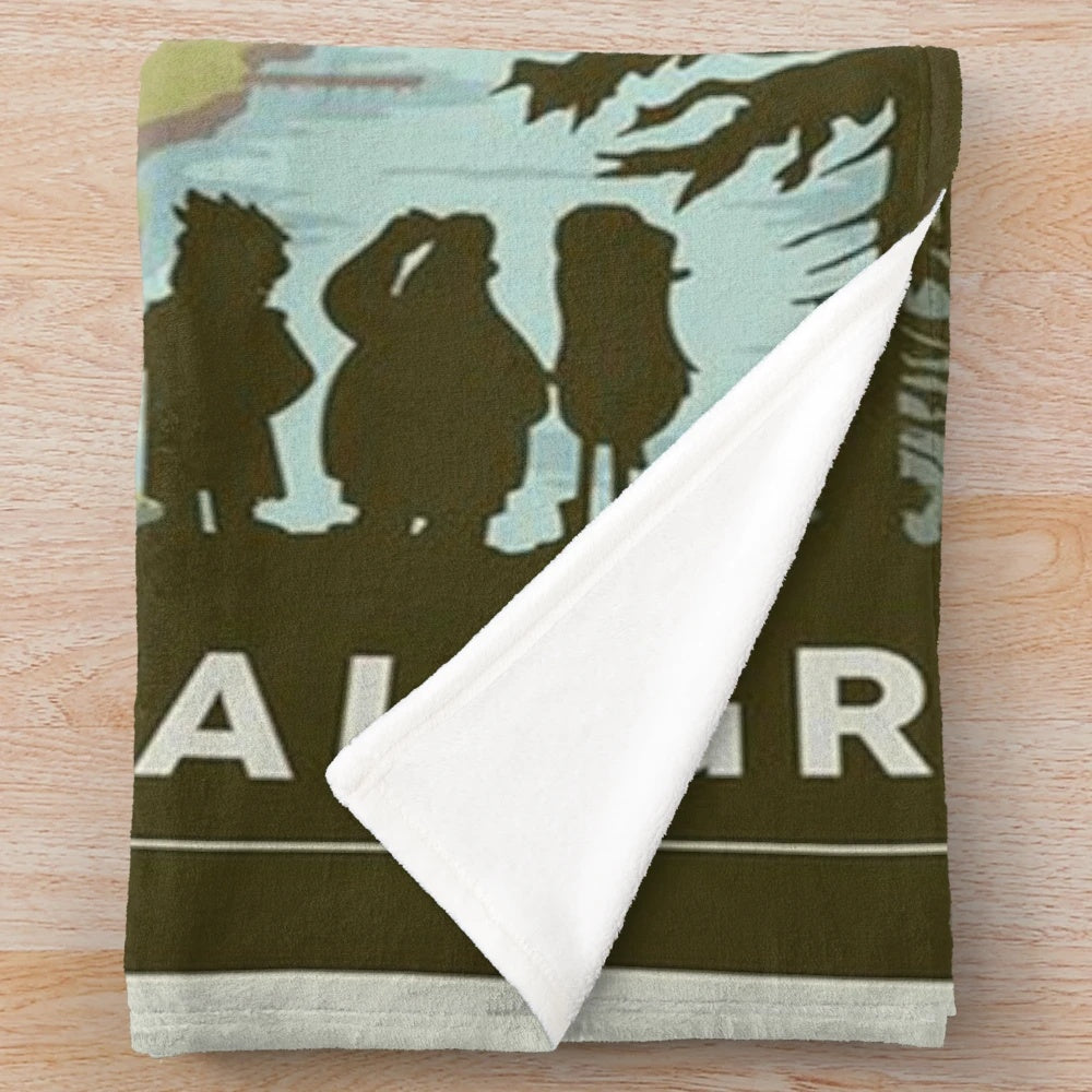 Gravity Falls Retro Style Plush Blanket featuring Mabel, Dipper, Bill Cipher, and Waddles