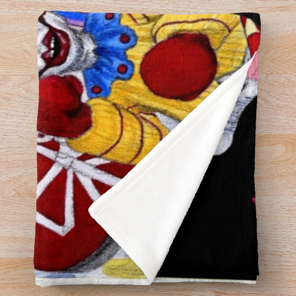 Killer Clowns from Outer Space themed plush blanket