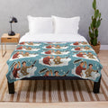 Retro-style plush blanket featuring the characters Mary Poppins and Bert from the classic Disney movie