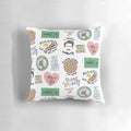Retro-style throw pillow featuring artwork inspired by the TV show Parks and Recreation