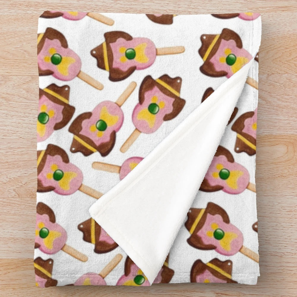 Plush blanket with a vibrant, watercolor-inspired 'Bubble O'Bill' design