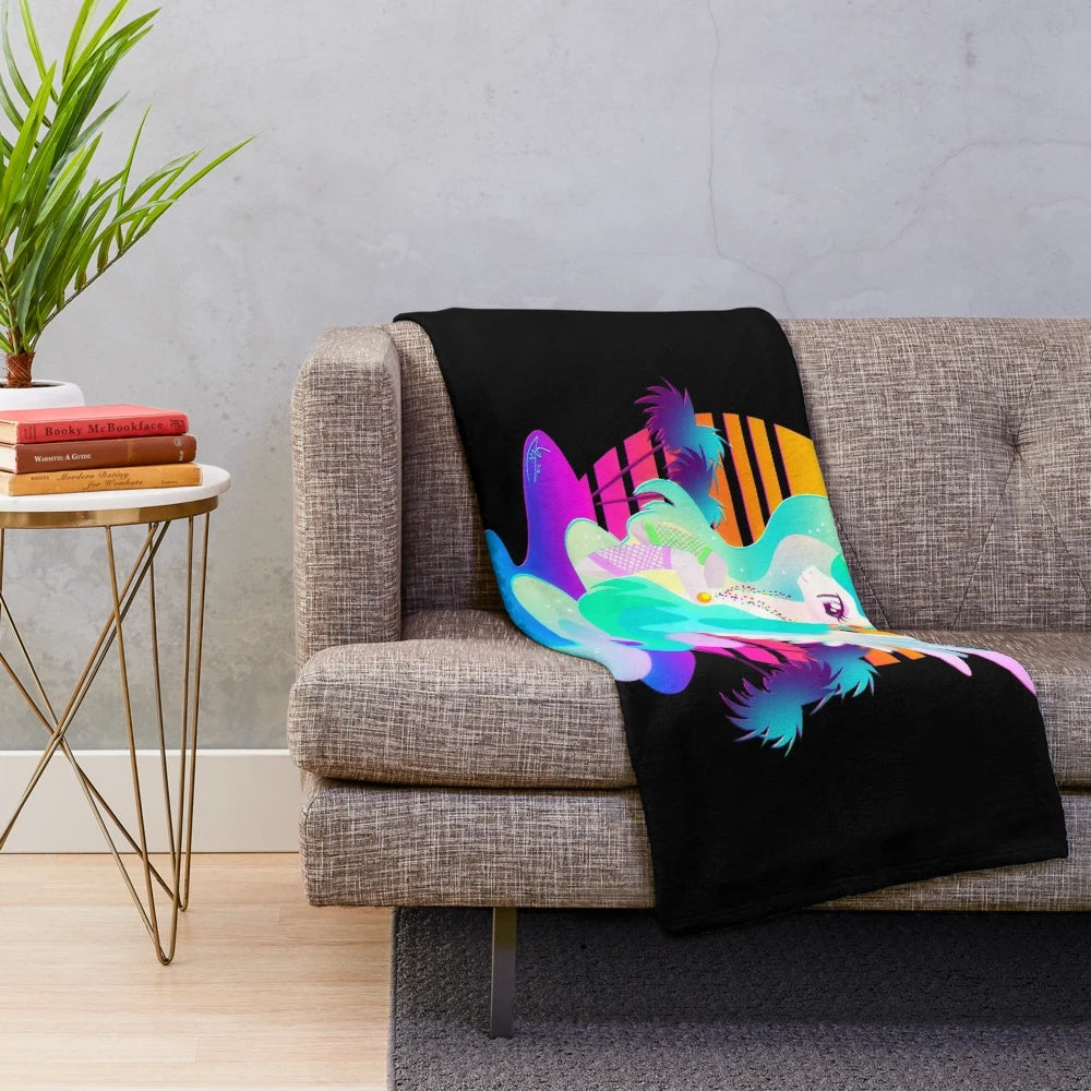 Retro Synthwave Princess Celestia Plush Blanket